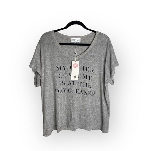 new Wildfox ๐น๏ธ My Other Costume Halloween Graphic Tee ๐น๏ธ Heather Grey ๐น๏ธ M - Picture 7 of 16